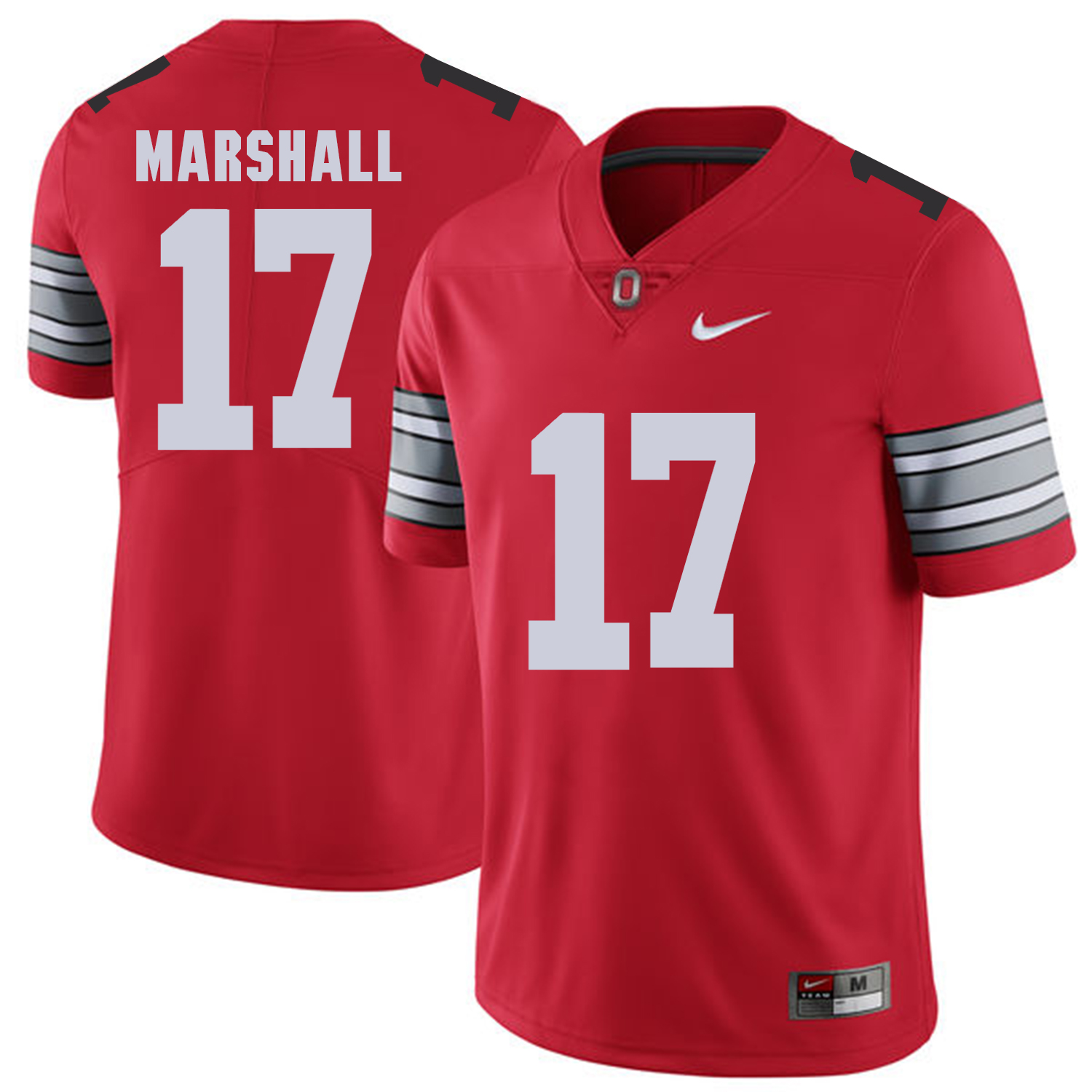 Men Ohio State #17 Marshall Red Customized NCAA Jerseys